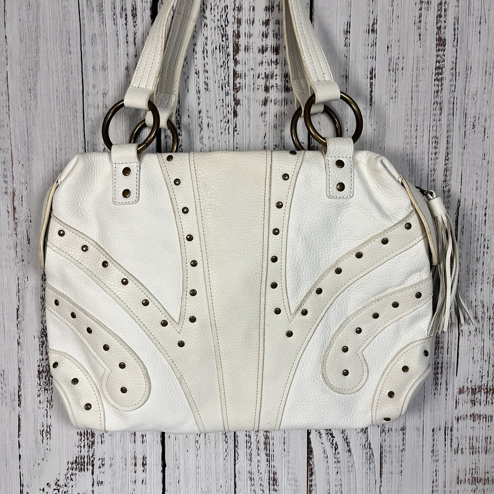 Vintage Rare Hot In Hollywood White Studded Shoulder Bag Purse Y2K Paris Britney